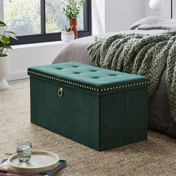 Velvet Rectangular Ottoman 3 Velvet Rectangular Ottoman
