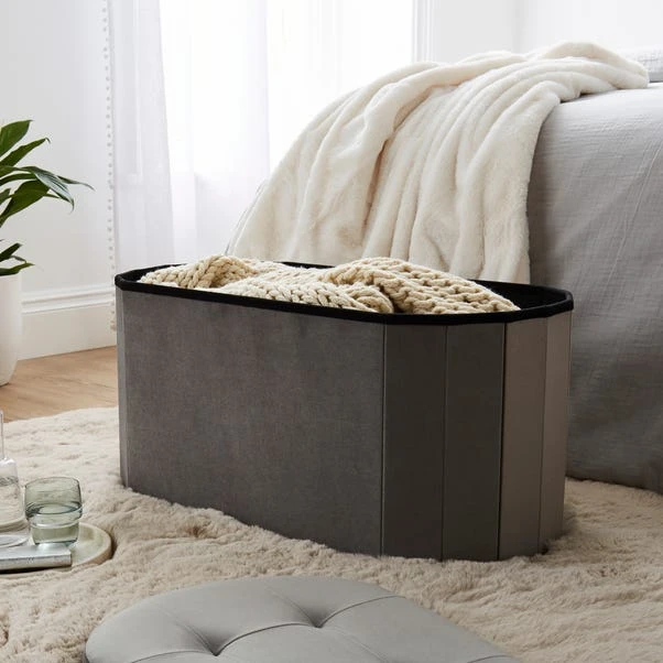 Velvet Lozenge Ottoman 4 Velvet Lozenge Ottoman - Image 2