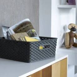 Curver My Style Dark Grey Basket 27 Curver My Style Dark Grey Basket -Dunelm 30867378