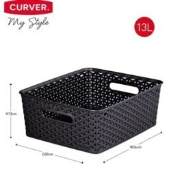 Curver My Style Dark Grey Basket 31 Curver My Style Dark Grey Basket -Dunelm 30867378 alt04