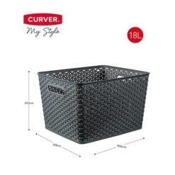 Curver My Style Dark Grey Basket 21 Curver My Style Dark Grey Basket -Dunelm 30867391 alt04