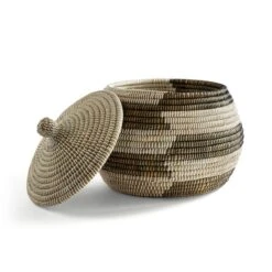 Contrast Storage Basket With Lid 11 Contrast Storage Basket With Lid -Dunelm 30876046 alt04