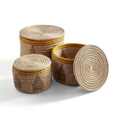 Set Of 3 Contrast Storage Baskets 7 Set Of 3 Contrast Storage Baskets -Dunelm 30876047 alt02