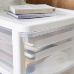 Plastic 4 Drawer Storage Tower Unit 32 Plastic 4 Drawer Storage Tower Unit -Dunelm 30882377 alt01