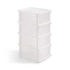 Plastic 4 Drawer Storage Tower Unit 34 Plastic 4 Drawer Storage Tower Unit -Dunelm 30882377 alt03