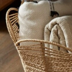 Set Of 2 Scalloped Paper Rope Baskets 7 Set Of 2 Scalloped Paper Rope Baskets -Dunelm 30882526 alt01