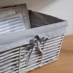 Set Of 3 Rectangle Purity Baskets 16 Set Of 3 Rectangle Purity Baskets -Dunelm 30882785 alt01