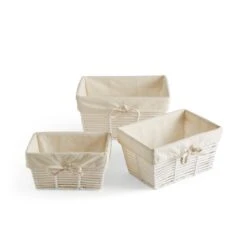 Set Of 3 Rectangle Purity Baskets 14 Set Of 3 Rectangle Purity Baskets -Dunelm 30882786 alt02