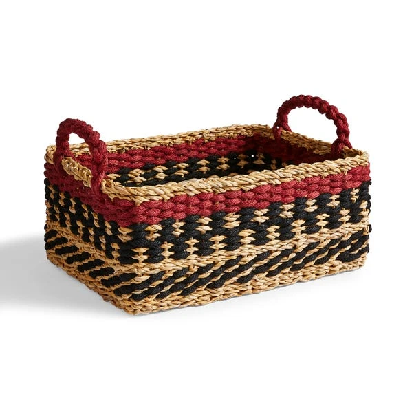 Seagrass Rectangle Storage Basket Red 5 Seagrass Rectangle Storage Basket Red - Image 3