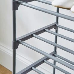 6 Tier Plastic Shoe Rack 12 6 Tier Plastic Shoe Rack -Dunelm 30890609 alt01