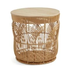 Faux Rattan Storage Basket With Lid 10 Faux Rattan Storage Basket With Lid -Dunelm 30890655 alt02