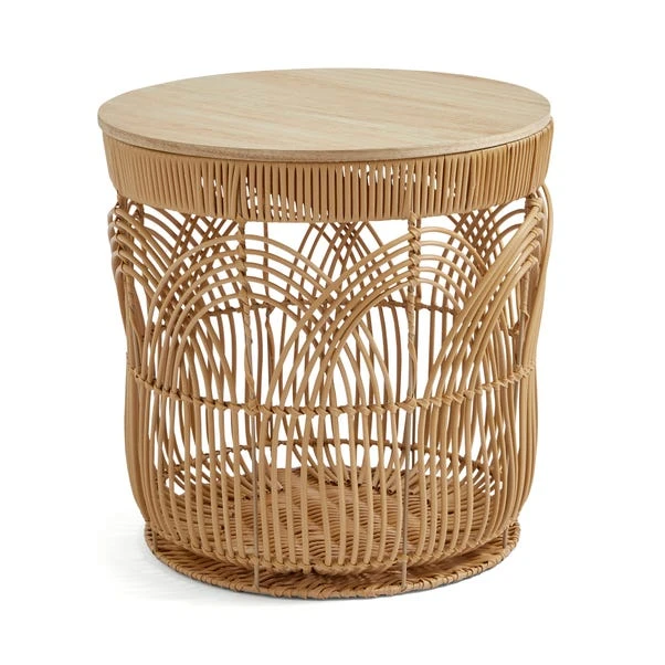 Faux Rattan Storage Basket With Lid 5 Faux Rattan Storage Basket With Lid - Image 3