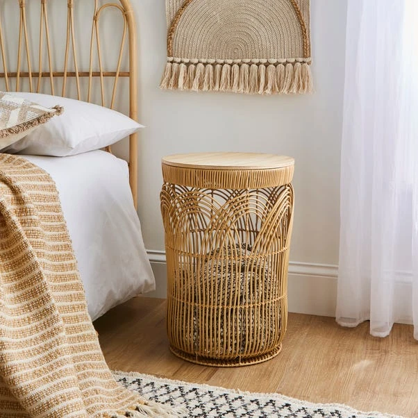 Faux Rattan Storage Basket With Lid 6 Faux Rattan Storage Basket With Lid - Image 4
