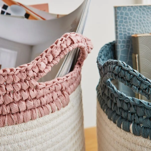 Set Of 2 Crochet Effect Storage Baskets 4 Set Of 2 Crochet Effect Storage Baskets - Image 2