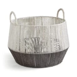 Block Colour Hand Knitted Storage Basket 13 Block Colour Hand Knitted Storage Basket -Dunelm 30890660 alt02