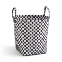 Checkered Plastic Storage Basket 19 Checkered Plastic Storage Basket -Dunelm 30890664 alt02