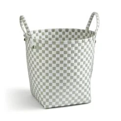 Checkered Plastic Storage Basket 16 Checkered Plastic Storage Basket -Dunelm 30890665 alt02