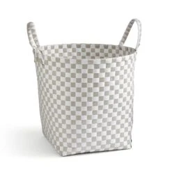 Checkered Plastic Storage Basket 13 Checkered Plastic Storage Basket -Dunelm 30890666 alt02