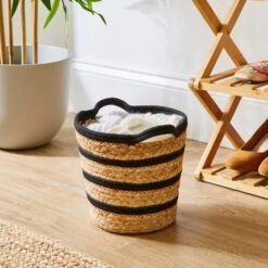 Rope And Water Hyacinth Storage Basket