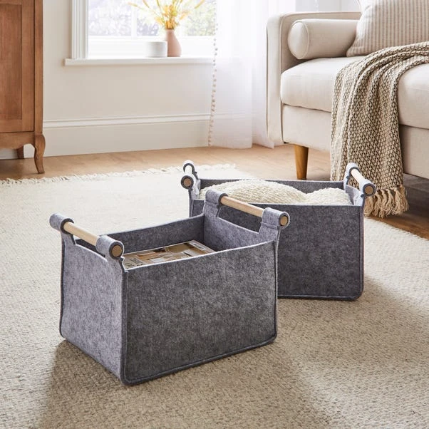 Set Of 2 Felt Fabric Storage Box 6 Set Of 2 Felt Fabric Storage Box - Image 4
