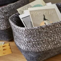 Set Of 3 Monochrome Industrial Baskets -Dunelm 30891246 alt01