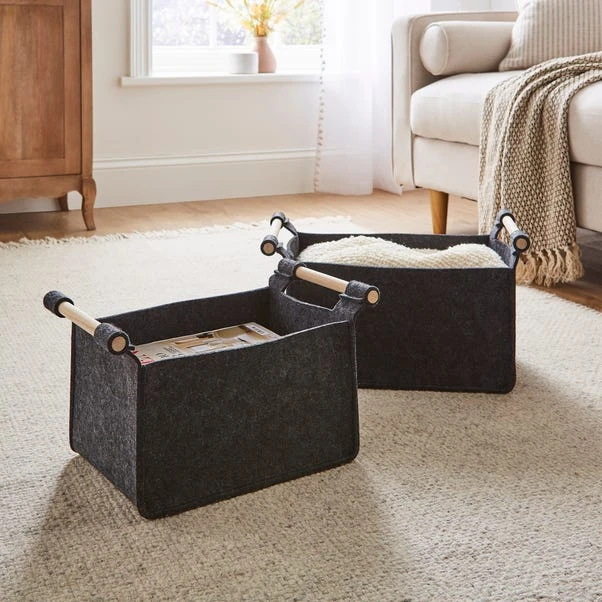 Set Of 2 Felt Fabric Storage Box 3 Set Of 2 Felt Fabric Storage Box
