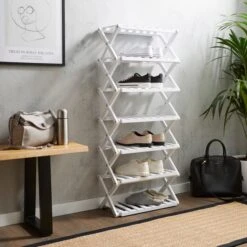7 Tier Bamboo Shoe Rack 14 7 Tier Bamboo Shoe Rack -Dunelm 30891259