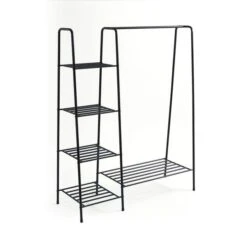 Multifunctional Metal Clothes Rail With Shelves 10 Multifunctional Metal Clothes Rail With Shelves -Dunelm 30891261 alt02