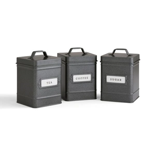 Set Of 3 Industrial Tea, Coffee And Sugar Canisters 5 Set Of 3 Industrial Tea, Coffee And Sugar Canisters - Image 3