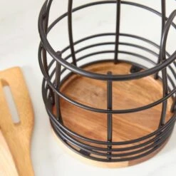 Acacia Black Utensil Pot -Dunelm 30891733 alt01