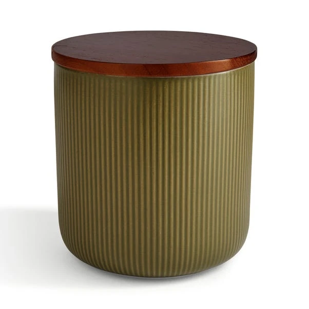 Lynton Olive Ribbed Kitchen Canister 5 Lynton Olive Ribbed Kitchen Canister - Image 3