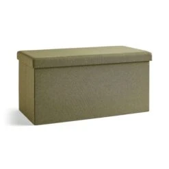 Faux Linen Rectangular Ottoman 24 Faux Linen Rectangular Ottoman -Dunelm 30893853 alt02