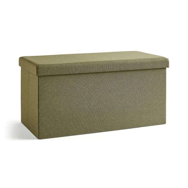 Faux Linen Rectangular Ottoman 5 Faux Linen Rectangular Ottoman - Image 3