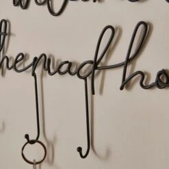 Welcome To The Madhouse Wire Key Hooks 6 Welcome To The Madhouse Wire Key Hooks -Dunelm 30895170 alt01