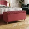 Starla Pleated Velvet End Of Bed Ottoman 1 Starla Pleated Velvet End Of Bed Ottoman -Dunelm 30915367