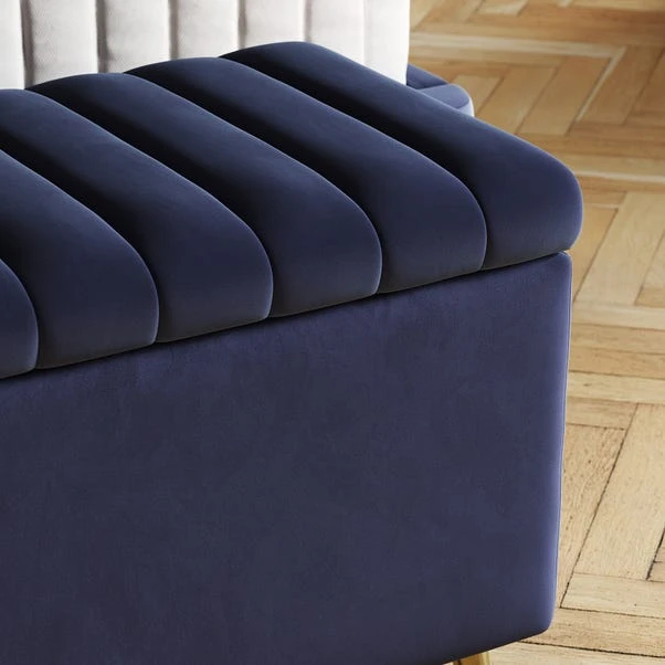 Starla Pleated Velvet End Of Bed Ottoman 14 Starla Pleated Velvet End Of Bed Ottoman - Image 12