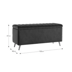 Starla Pleated Velvet End Of Bed Ottoman 29 Starla Pleated Velvet End Of Bed Ottoman -Dunelm 30915368 alt09