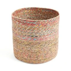 Large Round Multicoloured Seagrass Basket 7 Large Round Multicoloured Seagrass Basket -Dunelm 30919679 alt02