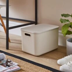 Ribbed Storage Box 8 Ribbed Storage Box -Dunelm 30919880