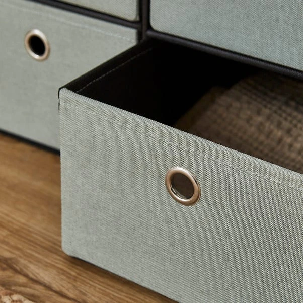 6 Drawer Faux Linen Foldable Ottoman 12 6 Drawer Faux Linen Foldable Ottoman - Image 10