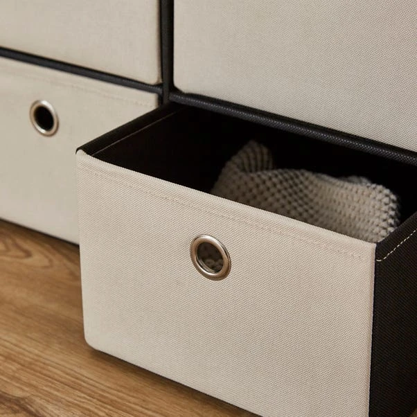 6 Drawer Faux Linen Foldable Ottoman 8 6 Drawer Faux Linen Foldable Ottoman - Image 6