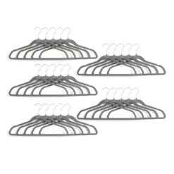 Set Of 25 Flocked Velvet Hangers 13 Set Of 25 Flocked Velvet Hangers -Dunelm 30920264 alt02