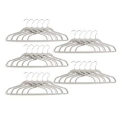 Set Of 25 Flocked Velvet Hangers 10 Set Of 25 Flocked Velvet Hangers -Dunelm 30920314 alt02