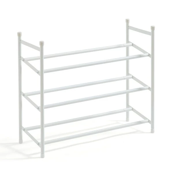 3 Tier White Extendable Shoe Rack 5 3 Tier White Extendable Shoe Rack - Image 3
