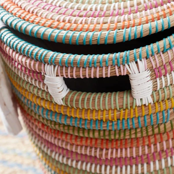 Rainbow Round Storage Basket With Lid 4 Rainbow Round Storage Basket With Lid - Image 2