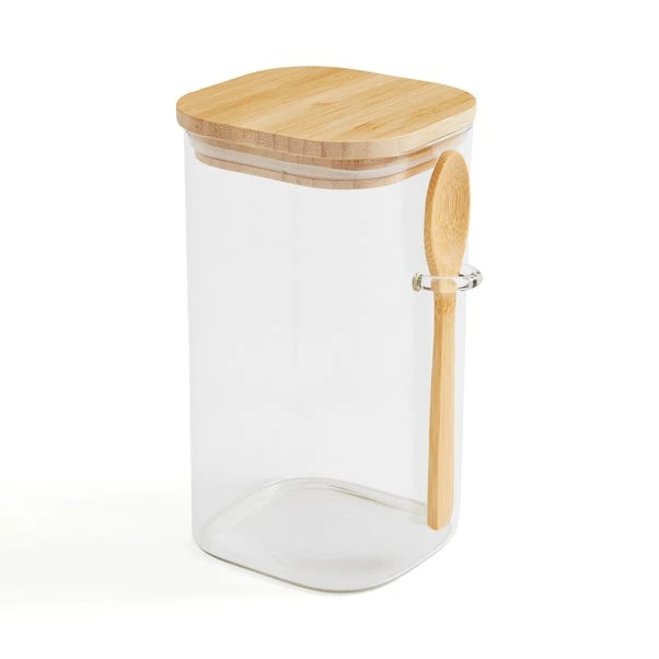 Glass Square Jar With Spoon 8 Glass Square Jar With Spoon - Image 6