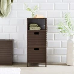 Chocolate Bathroom Cabinet With Drawers