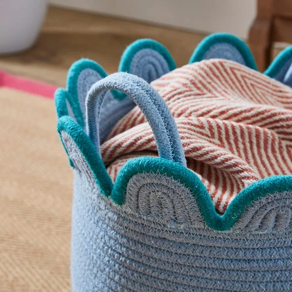 Large Scalloped Rope Basket 7 Large Scalloped Rope Basket - Image 5