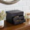 Black 3 Drawer Tabletop Storage 2 Black 3 Drawer Tabletop Storage -Dunelm 30925523
