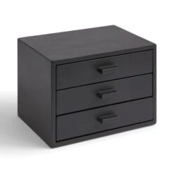 Black 3 Drawer Tabletop Storage -Dunelm 30925523 alt02